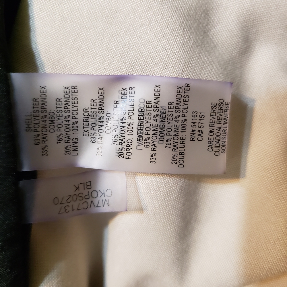 Calvin Klein Black Collarless Zip-Front Blazer Jacket with Gold Hardware Size 10 - Picture 12 of 12